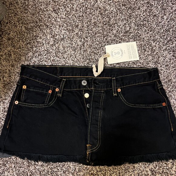 Urban Renewal Remade Levi's Low-Rise Denim Micro Mini Skirt - Picture 8 of 10